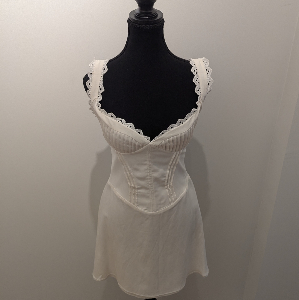 House of CB - Tilly Ivory Lace Detail Mini Dress